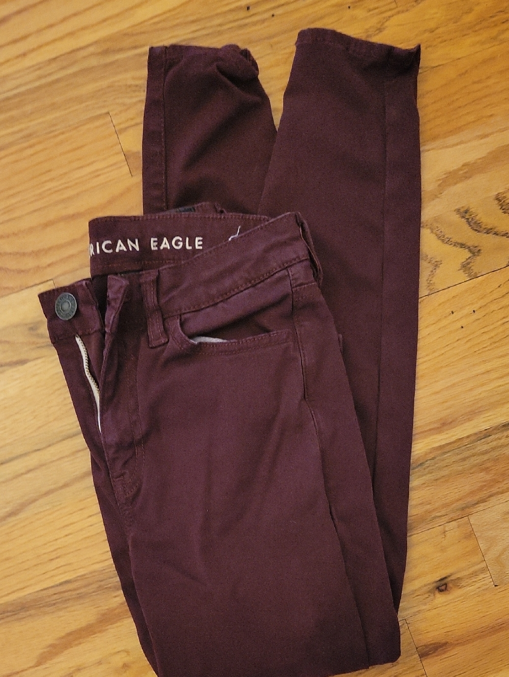 American Eagle Outfitters Burgundy Skinny Jeans